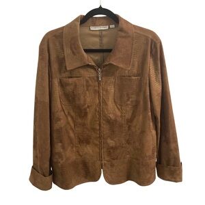 🍂Tan Suede Snakeskin Blazer Size L🍂